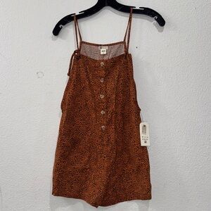 Billabong Orange Leopard Print Romper